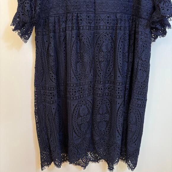 City Chic Giselle Lace Dress Size XXL/24 Navy Fit and Flare Cocktail NWT Elegant - Picture 7 of 13